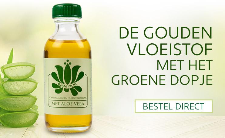 De gouden vloeistof met het groene dopje